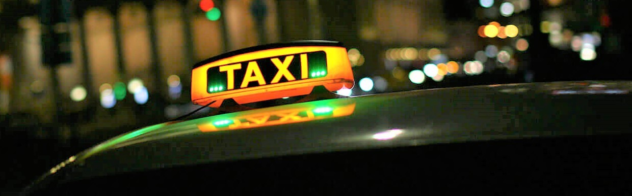 Thumbnail Taxi Cab Sign Light Up At Night